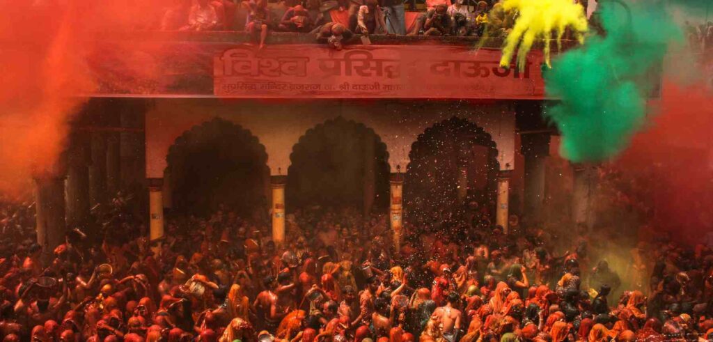 Holi Celebration in Mathura 